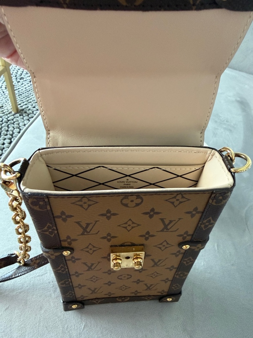 Louis Vuitton Monogram Mini Trunk Crossbody - Brown/Gold - Picture 2 of 5